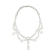 Load image into Gallery viewer, Estate Edwardian-Style Platinum Moonstone and Diamond Festoon Necklace with Earrings
