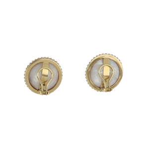 Vintage 1980s 14K Gold Mabé Pearl Button Earrings