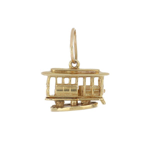 Estate 14K Gold San Francisco Articulated Cable Car Charm