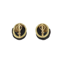 Load image into Gallery viewer, Vintage 1990s 18K Gold and Carved Onyx Earrings
