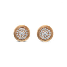 Load image into Gallery viewer, 18K Rose Gold Diamond Button Earrings
