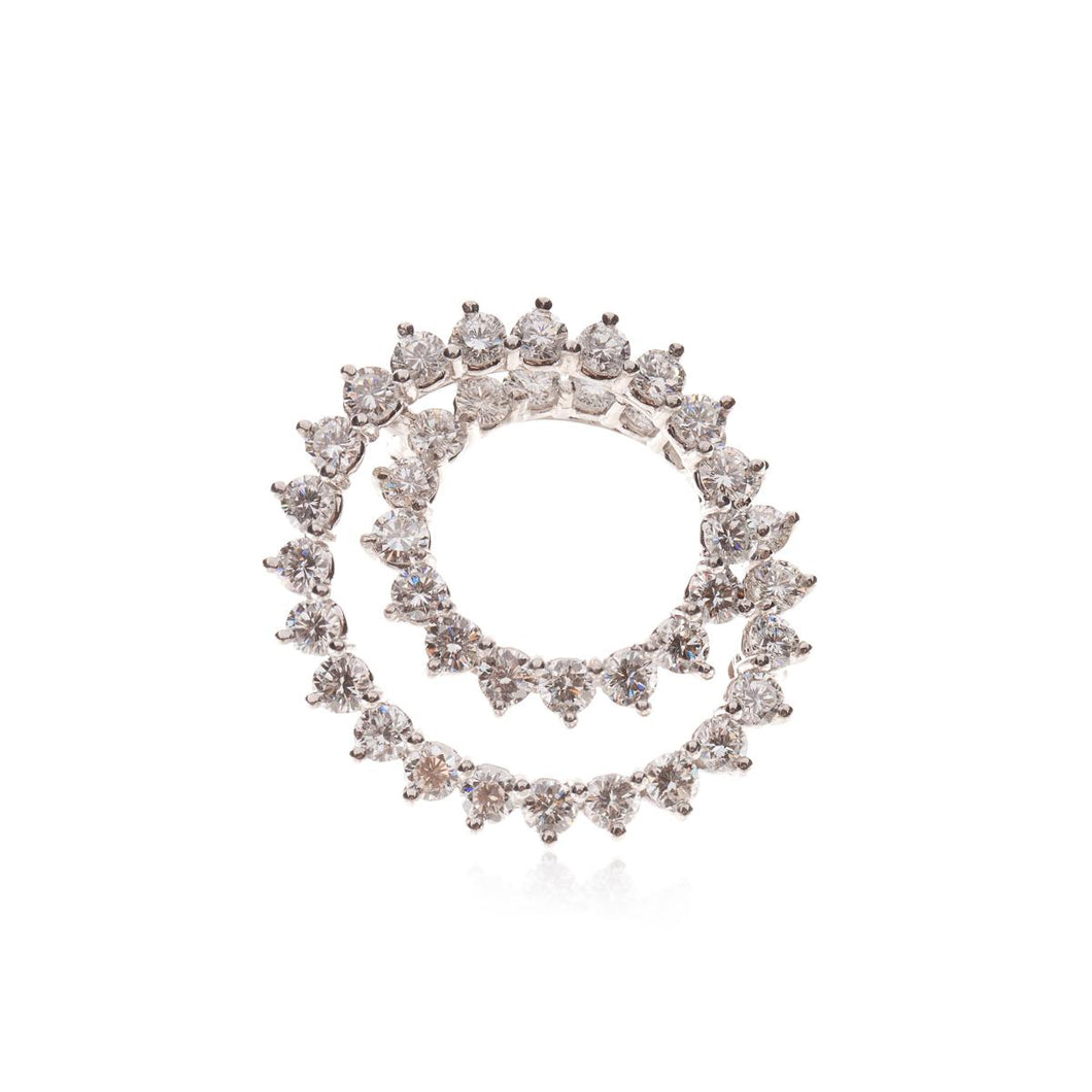Estate Tiffany & Co. Platinum Diamond Swirl Brooch