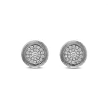 Load image into Gallery viewer, 18K White Gold Diamond Button Earrings
