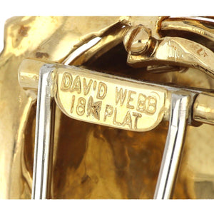 Important Vintage 1980s David Webb 18K Gold and Platinum Black and White Enamel Zebra Brooch