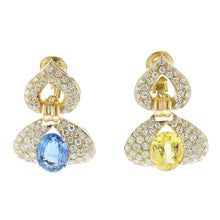Load image into Gallery viewer, Unheated Ceylon Sapphire and Diamond 18K Gold Jewelry Suite
