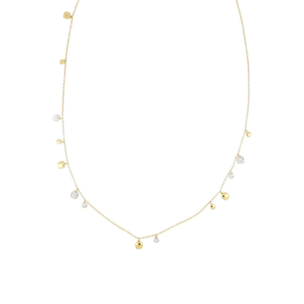 Italian 18K Gold Chain Necklace with Diamonds