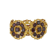 Load image into Gallery viewer, Important Georgian 18K Gold Repoussé Bracelet with Garnets
