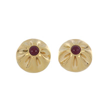 Load image into Gallery viewer, Vintage 1980s Tiffany &amp; Co. Paloma Picasso 18K Gold Gathered Dome Earrings with Rubies
