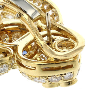 Estate Giovane 18K Gold Sapphire and Diamond Door Knocker Earrings