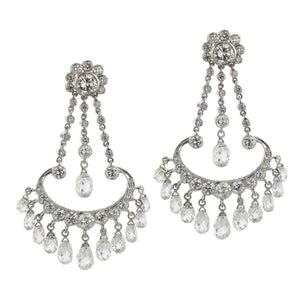 Estate 18K White Gold Diamond Chandelier Earrings