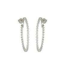 Load image into Gallery viewer, Important 18K White Gold Double-Sided Diamond Hoop Earrings
