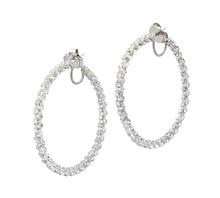 Load image into Gallery viewer, Important 18K White Gold Double-Sided Diamond Hoop Earrings
