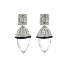 Load image into Gallery viewer, 18K White Gold Rock Crystal and Diamond Drop Earrings
