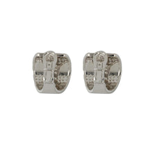 Load image into Gallery viewer, Estate Bulgari 18K White Gold Enamel and Pavé Diamond Enigma Earrings
