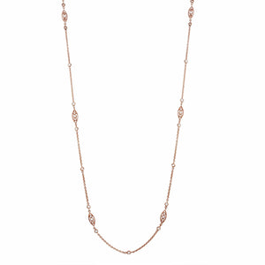 18K Rose Gold Diamond Chain Necklace