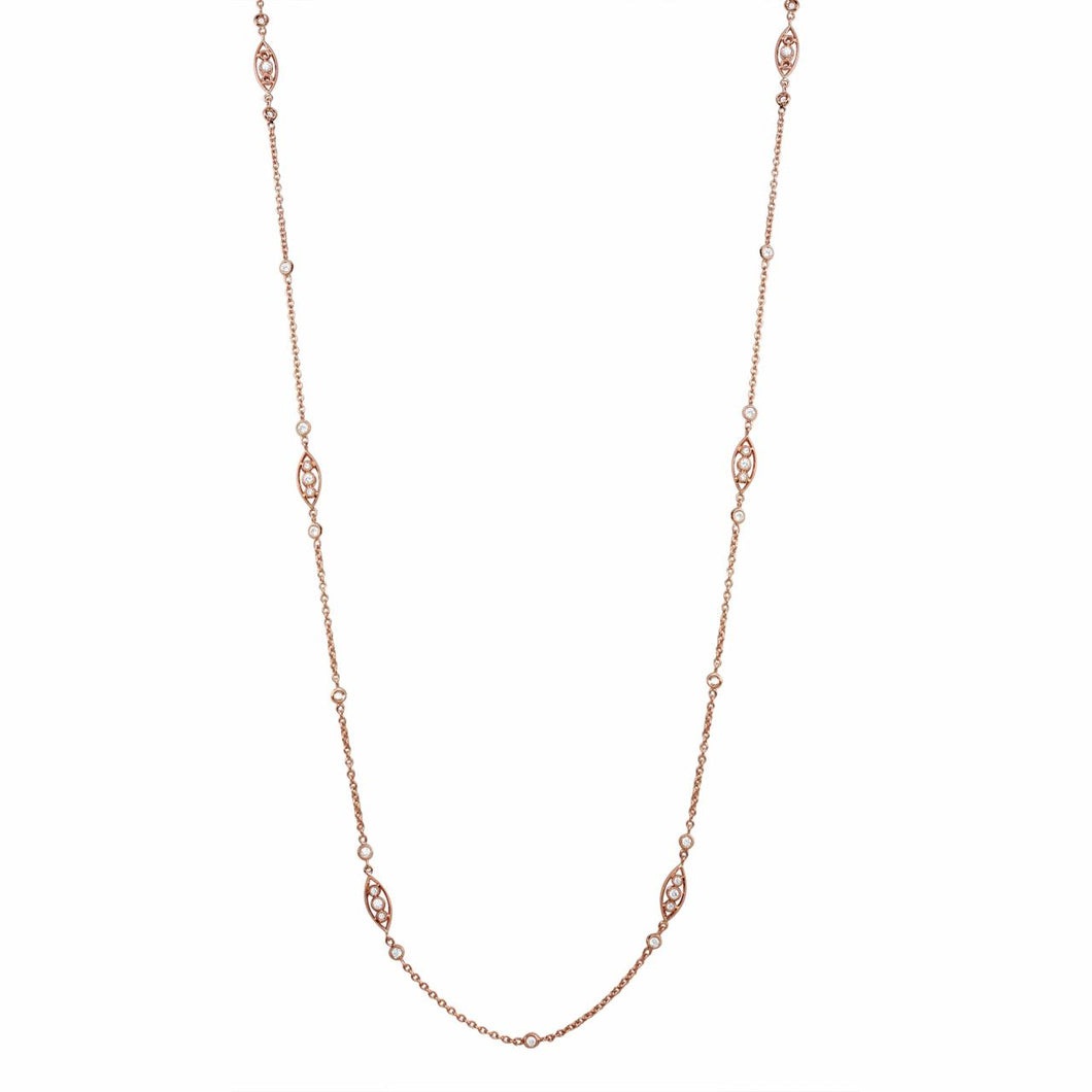 18K Rose Gold Diamond Chain Necklace