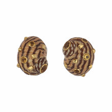 Load image into Gallery viewer, Trianon 18K Gold Shell Earring with Citrines
