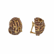 Load image into Gallery viewer, Trianon 18K Gold Shell Earring with Citrines
