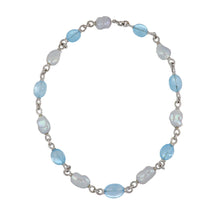Load image into Gallery viewer, Seaman Schepps 18K White Gold 21 1/2&quot; Seville Necklace in Blue Topaz and Pearl
