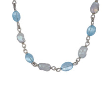 Load image into Gallery viewer, Seaman Schepps 18K White Gold 21 1/2&quot; Seville Necklace in Blue Topaz and Pearl
