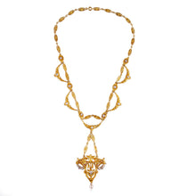 Load image into Gallery viewer, Napoleon the III Neoclassical 18K Gold and Platinum Swag Necklace
