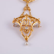 Load image into Gallery viewer, Napoleon the III Neoclassical 18K Gold and Platinum Swag Necklace
