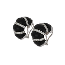 Load image into Gallery viewer, Seaman Schepps 18K White Gold Shrimp Earrings in Ebony with Diamonds
