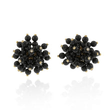 Load image into Gallery viewer, Aletto Brothers 18K Gold Onyx Bead Earrings with Diamonds
