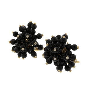 Aletto Brothers 18K Gold Onyx Bead Earrings with Diamonds