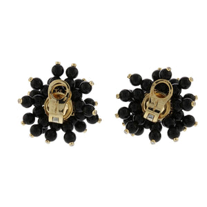 Aletto Brothers 18K Gold Onyx Bead Earrings with Diamonds