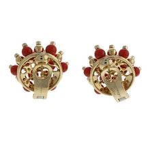 Load image into Gallery viewer, Aletto Brothers Gold Coral and Diamond Earrings
