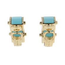 Load image into Gallery viewer, Aletto Brothers 18K Gold Turquoise Bridge Earrings with Diamonds
