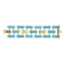 Load image into Gallery viewer, Aletto Brothers Natural Untreated Turquoise Bridge Bracelet with Diamonds
