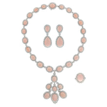 Load image into Gallery viewer, Estate 18K White Gold Coral and Diamond Suite
