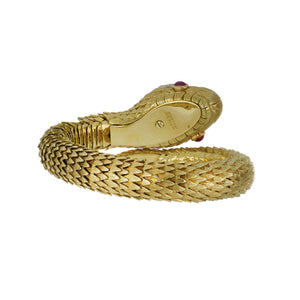 Estate David Webb 18K Gold and Platinum Snake Wrap Bracelet