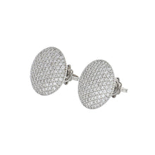 Load image into Gallery viewer, 18K White Gold Pavé Diamond Button Earrings
