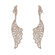 Load image into Gallery viewer, Estate 14K Rose Gold Diamond Dangle Earrings
