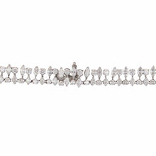 Load image into Gallery viewer, Estate Platinum Round, Marquise and Pear Shape Diamond Fringe Necklace

