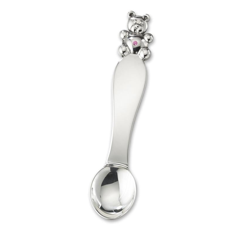Buccellati Sterling Silver Bubu Baby Spoon with Pink Sapphire