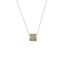 Load image into Gallery viewer, Estate 18K Gold Invisibly-Set Diamond Pendant Necklace
