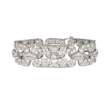 Load image into Gallery viewer, Antique Belle Époque Platinum Diamond Openwork Plaque Bracelet
