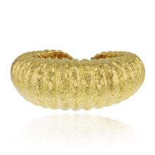 Load image into Gallery viewer, 18K Gold Embossed Dome Cuff Bracelet
