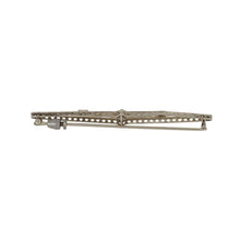 Load image into Gallery viewer, Art Deco 14K White Gold Filigree Bar Pin with Diamonds
