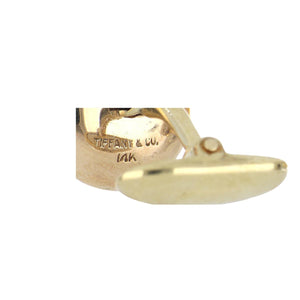 Estate Tiffany & Co. 14K Gold Enamel Flag Cufflinks