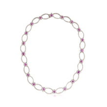 Load image into Gallery viewer, Estate Platinum Pink Sapphire and Diamond Collar Necklace
