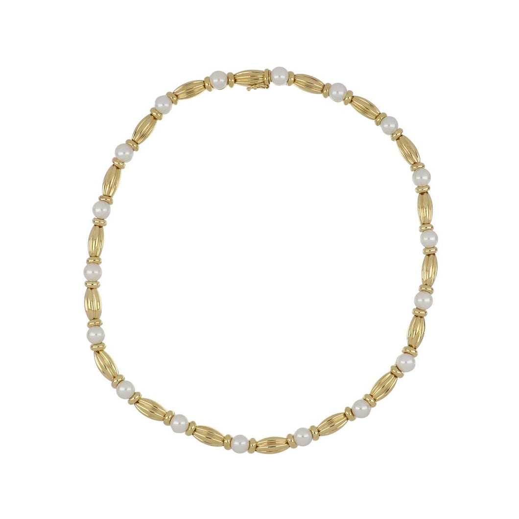 Estate Tiffany & Co. 18K Gold Choker Necklace with Pearls