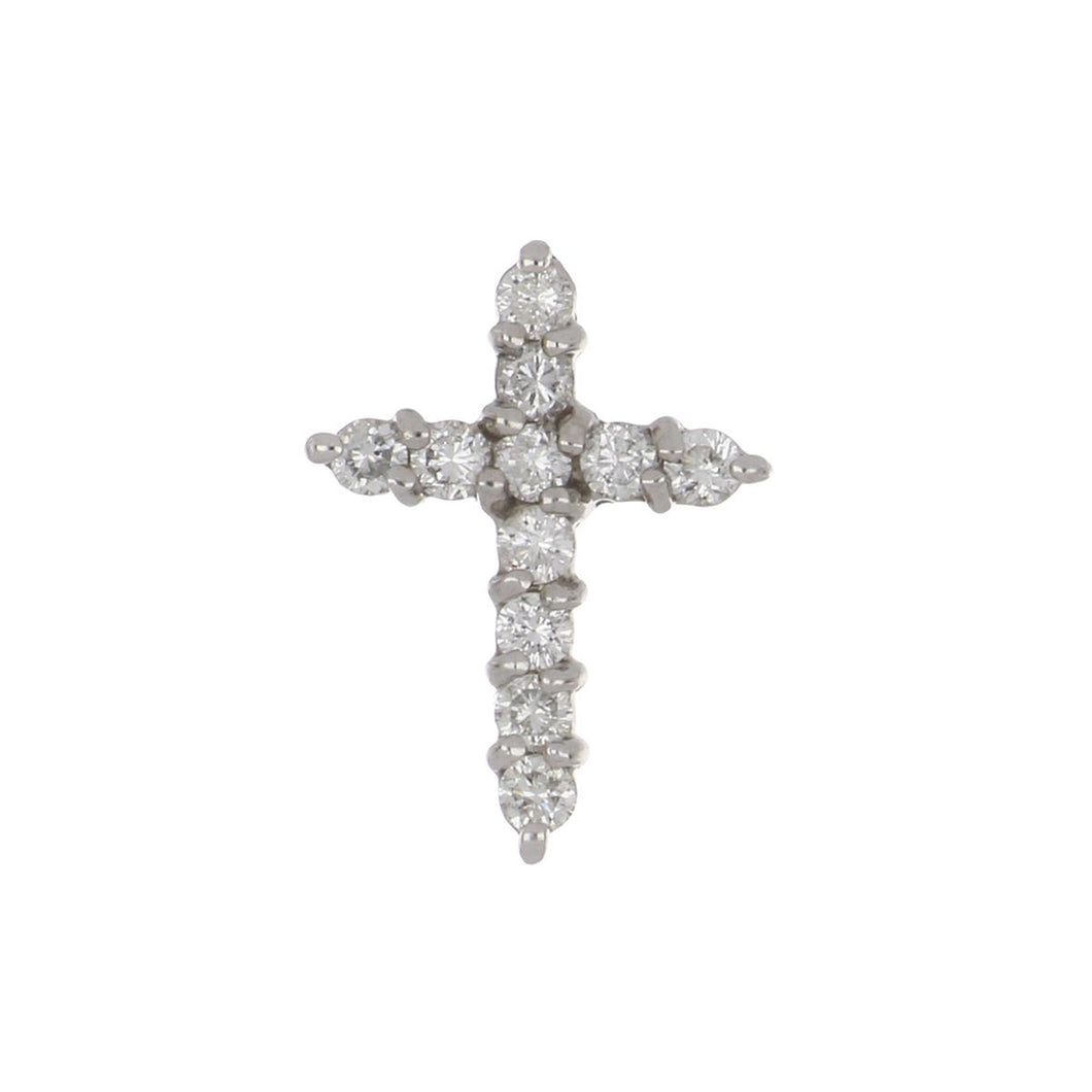 Estate Small Platinum and Diamond Cross Pendant