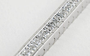 Estate 14K White Gold Diamond Line Bracelet