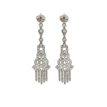 Load image into Gallery viewer, Art Deco-Style Platinum Diamond Drop Earrings
