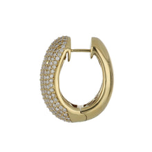 Load image into Gallery viewer, Estate 18K Gold Pavé Diamond Hoop Earrings
